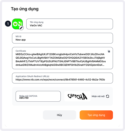 Tạo ứng dụng